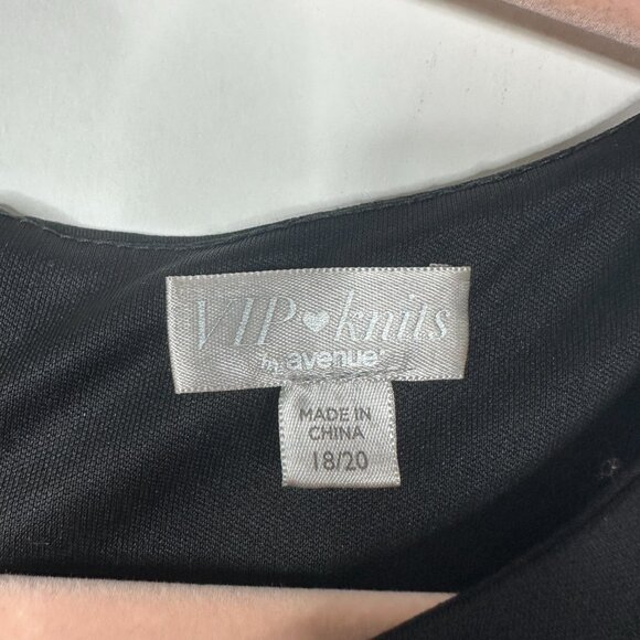 2/$24 VIP Knits by Avenue Cut-out Short Sleeve Shift Dress Black #A0277 TRB2 - Picture 5 of 8